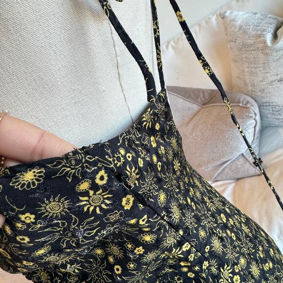 Sandro Women's Black Carolina Gathered Tie Floral-Print Maxi Dress Size 36 - Picture 7 of 8